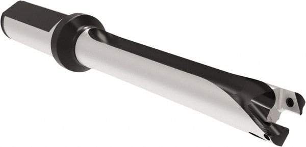 Allied Machine and Engineering - Series 17, 17 to 17.99mm Diam, 3/4" Diam Straight Shank with Flange, Straight Flute Spade Drill - 7.0827" Max Depth, 10-13/32" OAL, Long Length, Through Coolant - Americas Industrial Supply