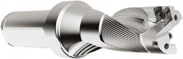 Seco - 37mm Max Drill Depth, 2xD, 18.5mm Diam, Indexable Insert Drill - 2 Inserts, 25mm Shank Diam, Straight Shank - Americas Industrial Supply
