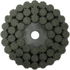 Weiler - 10" 80 Grit Ceramic Crimped Disc Brush - Fine Grade, Drive Arbor Connector, 1-1/2" Trim Length, 1-1/4" Arbor Hole - Americas Industrial Supply