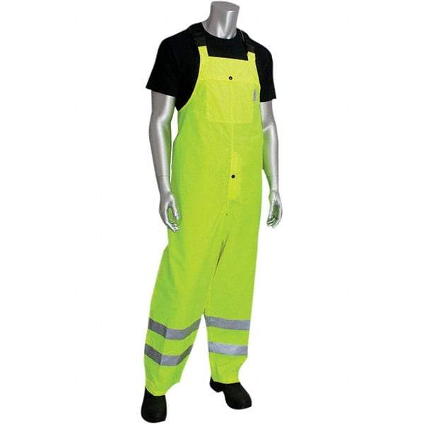 PIP - Size L, High Visibility Yellow, Waterproof Bib Overall - 1 Pocket - Americas Industrial Supply