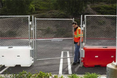 VizCon - 72" High x 6' Long x 72" Wide Barrier Gate Panel - Galvanized Finish, Silver, Use with 45032-O, 45032-W - Americas Industrial Supply