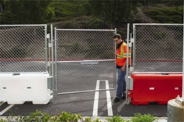 VizCon - 72" High x 6' Long x 72" Wide Barrier Gate Kit - Galvanized Finish, Silver, Use with 45032-O, 45032-W - Americas Industrial Supply
