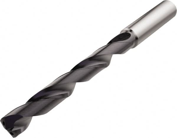 Seco - 8mm 140° Solid Carbide Jobber Drill - TiAlN Finish, Right Hand Cut, Spiral Flute, Straight Shank, 110mm OAL, Cone Relief Point - Americas Industrial Supply