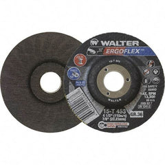 WALTER Surface Technologies - 36 Grit, 7" Disc Diam, 7/8" Center Hole, Type 29 Ceramic Flap Disc - 8,600 Max RPM, Arbor Attaching System, Coated - Americas Industrial Supply