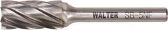 WALTER Surface Technologies - 1/2" Cut Diam, 1/4" Shank Diam, Cylinder Head Double Cut Burr - Tungsten Carbide, 1" LOC, 2.75" OAL - Americas Industrial Supply