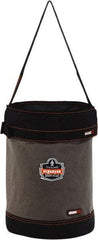 Ergodyne - 1 Pocket Gray & Black Canvas Tool Bucket - 12-1/2" Wide x 12-1/2" Deep x 17" High - Americas Industrial Supply