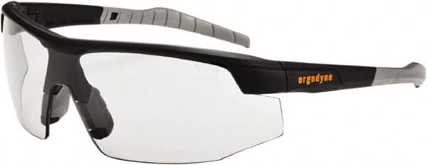 Ergodyne - Indoor/Outdoor Lenses, Framed Safety Glasses - Anti-Fog, Scratch Resistant, Matte Black Nylon Frame, Size Universal, Wrap Around - Americas Industrial Supply