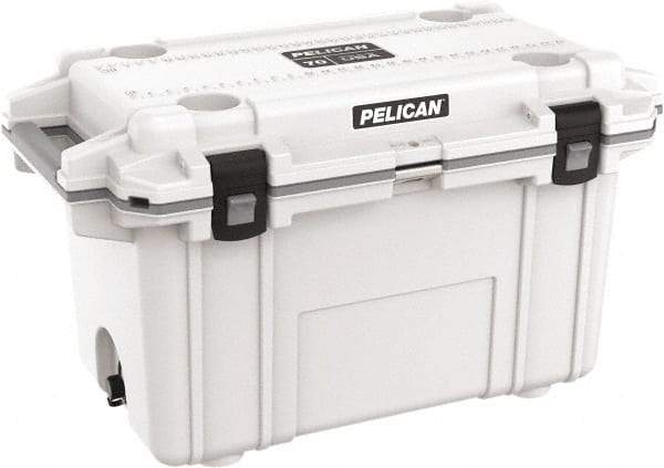 Pelican Products, Inc. - 70 Qt Cooler - Polypropylene, White/Gray - Americas Industrial Supply