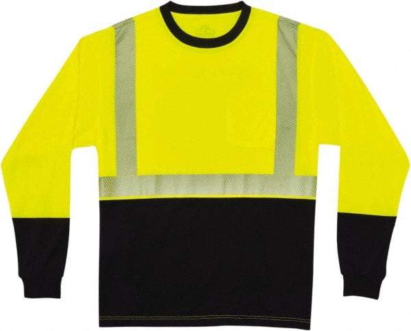 Ergodyne - Size 2XL, Lime/Black, High Visibility, Long Sleeve T-Pocket, - 46 to 50" Chest, 1 Pocket, Polyester - Americas Industrial Supply