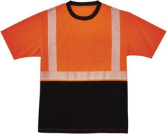 Ergodyne - Size L, Orange/Black, High Visibility, Short Sleeve T-Pocket, - 38 to 42" Chest, 1 Pocket, Polyester - Americas Industrial Supply