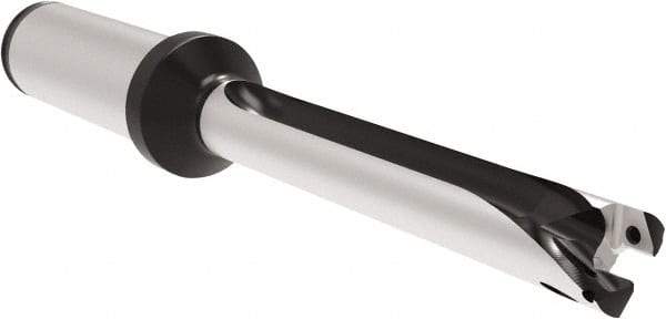 Allied Machine and Engineering - Series 13, 13 to 13.99mm Diam, 20mm Diam Straight Shank with Flange, Straight Flute Spade Drill - 139.9mm Max Depth, 219.4mm OAL, Long Length, Through Coolant - Americas Industrial Supply