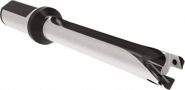 Allied Machine and Engineering - Series 20, 20 to 21.99mm Diam, 25mm Diam Straight Shank with Flange, Straight Flute Spade Drill - 153.9mm Max Depth, 246.9mm OAL, Standard Length, Through Coolant - Americas Industrial Supply