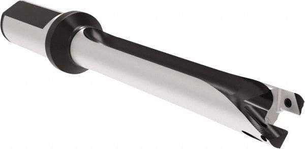 Allied Machine and Engineering - Series 20, 20 to 21.99mm Diam, 1" Diam Straight Shank with Flange, Straight Flute Spade Drill - 6-1/16" Max Depth, 7.365" Body Length, 9.8" OAL, Standard Length, Through Coolant - Americas Industrial Supply