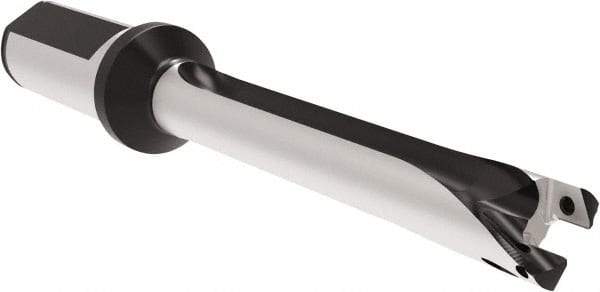 Allied Machine and Engineering - Series 18, 18 to 19.99mm Diam, 25mm Diam Straight Shank with Flange, Straight Flute Spade Drill - 199.9mm Max Depth, 292.7mm OAL, Long Length, Through Coolant - Americas Industrial Supply