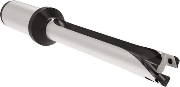 Allied Machine and Engineering - Series 18, 18 to 19.99mm Diam, 25mm Diam Straight Shank with Flange, Straight Flute Spade Drill - 139.9mm Max Depth, 232.8mm OAL, Standard Length, Through Coolant - Americas Industrial Supply