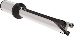 Allied Machine and Engineering - Series 18, 18 to 19.99mm Diam, 25mm Diam Straight Shank with Flange, Straight Flute Spade Drill - 139.9mm Max Depth, 232.8mm OAL, Standard Length, Through Coolant - Americas Industrial Supply