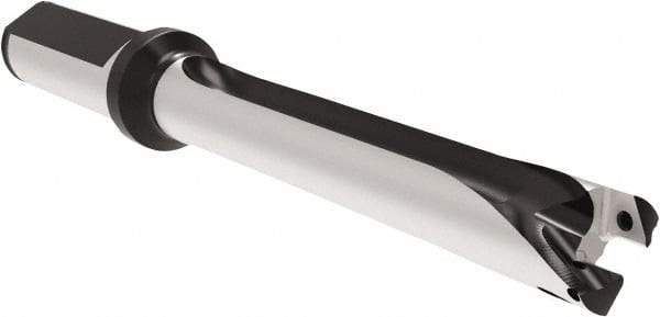 Allied Machine and Engineering - Series 16, 16 to 16.99mm Diam, 20mm Diam Straight Shank with Flange, Straight Flute Spade Drill - 169.9mm Max Depth, 253.1mm OAL, Long Length, Through Coolant - Americas Industrial Supply