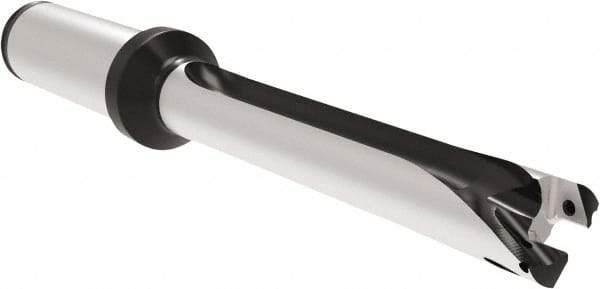 Allied Machine and Engineering - Series 15, 15 to 15.99mm Diam, 20mm Diam Straight Shank with Flange, Straight Flute Spade Drill - 159.9mm Max Depth, 239.5mm OAL, Long Length, Through Coolant - Americas Industrial Supply