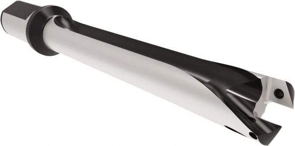 Allied Machine and Engineering - Series 26, 26 to 28.99mm Diam, 32mm Diam Straight Shank with Flange, Straight Flute Spade Drill - 202.9mm Max Depth, 307.4mm OAL, Standard Length, Through Coolant - Americas Industrial Supply