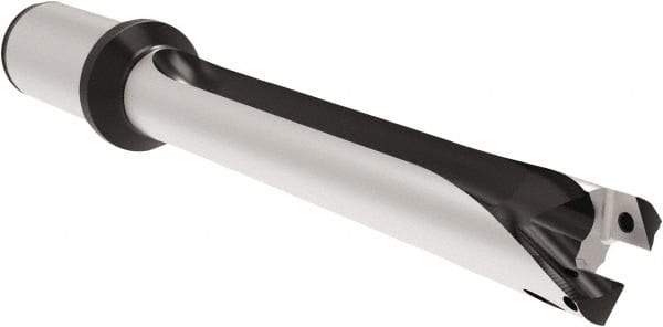 Allied Machine and Engineering - Series 26, 26 to 28.99mm Diam, 32mm Diam Straight Shank with Flange, Straight Flute Spade Drill - 202.9mm Max Depth, 307.4mm OAL, Standard Length, Through Coolant - Americas Industrial Supply
