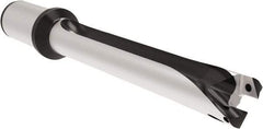 Allied Machine and Engineering - Series 26, 26 to 28.99mm Diam, 32mm Diam Straight Shank with Flange, Straight Flute Spade Drill - 289.9mm Max Depth, 394.4mm OAL, Long Length, Through Coolant - Americas Industrial Supply