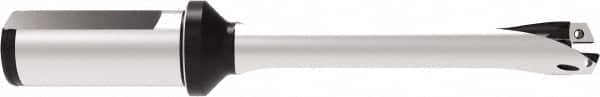Allied Machine and Engineering - Series 18, 18 to 19.99mm Diam, 25mm Diam Straight Shank with Flange, Straight Flute Spade Drill - 99.9mm Max Depth, 192.8mm OAL, Standard Length, Through Coolant - Americas Industrial Supply
