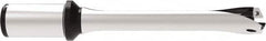 Allied Machine and Engineering - Series 26, 26 to 28.99mm Diam, 32mm Diam Straight Shank with Flange, Straight Flute Spade Drill - 145mm Max Depth, 249.4mm OAL, Standard Length, Through Coolant - Americas Industrial Supply