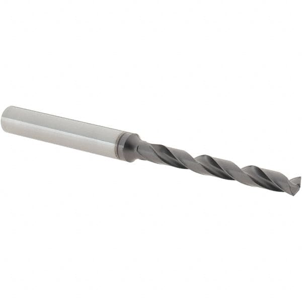 Iscar - 4mm 140° Solid Carbide Jobber Drill - TiAlN Finish, Right Hand Cut, Spiral Flute, Straight Shank, 74mm OAL, Standard Point - Americas Industrial Supply