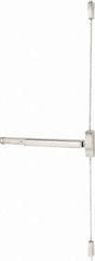 Stanley - Fire Rated, Left & Right Hand, Surface Vertical Rod - Satin Stainless Steel Finish, 28 to 36" Door Width, Grade 1 - Americas Industrial Supply