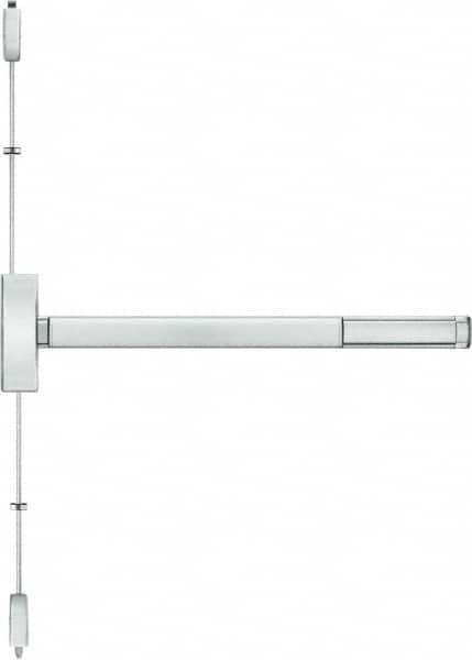 Stanley - Left & Right Hand, Surface Vertical Rod - Satin Stainless Steel Finish, 28 to 36" Door Width, Grade 1 - Americas Industrial Supply