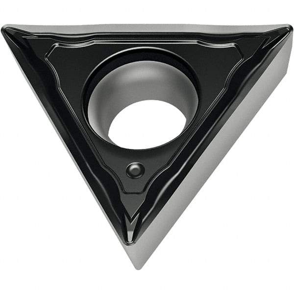 Walter - TPMT FP4 Grade WPP10S Turning Insert - TiCN+Al2O3+(TiCN) Finish, 60° Triangle, 9.53mm Inscr Circle, 3.97mm Thick, 0.4mm Corner Radius - Americas Industrial Supply