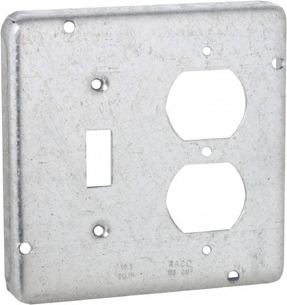 Hubbell-Raco - Electrical Outlet Box Steel Cover - Includes Mounting Hardware - Americas Industrial Supply