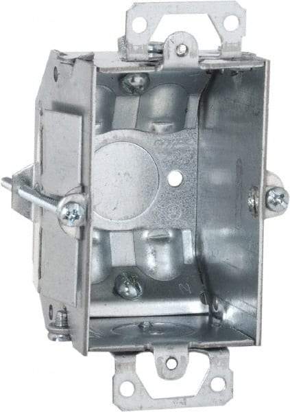 Hubbell-Raco - 1 Gang, (1) 1/2" Knockout, Steel Rectangle Switch Box - 4-7/32" Overall Height x 3" Overall Width x 2-1/4" Overall Depth - Americas Industrial Supply