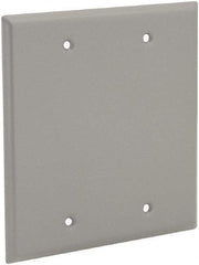 Hubbell-Raco - 2 Outlet, Powder Coat Finish, Rectangle Weather Resistant Box Cover - 1/8" Long x 4-1/2" Wide x 4-1/2" High, Wet Location, Aluminum, UL Listed - Americas Industrial Supply