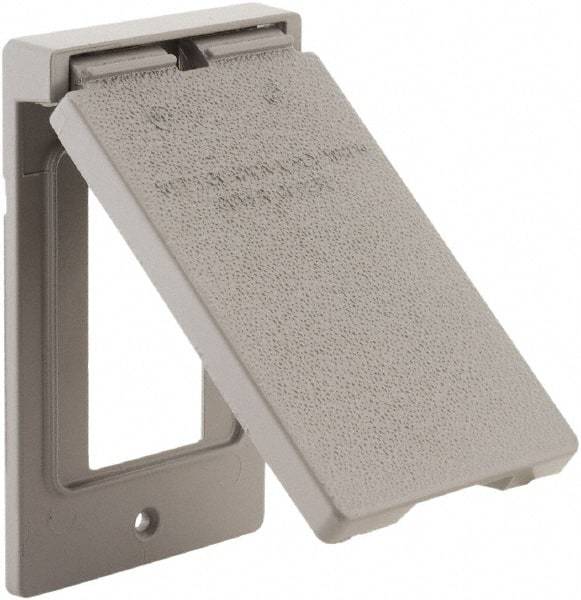 Hubbell-Raco - 1 Outlet, Powder Coat Finish, Rectangle Weather Resistant Box Cover - 0.797" Long x 2-3/4" Wide x 4-1/2" High, Wet Location, Aluminum, UL Listed - Americas Industrial Supply