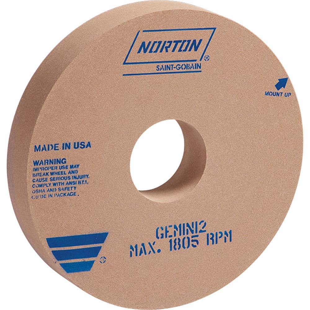 Norton - Centerless & Cylindrical Grinding Wheels; Wheel Diameter (Inch): 16 ; Wheel Width (Inch): 2 ; Hole Size (Inch): 5 ; Wheel Type Number: Type 1 ; Abrasive Material: Aluminum Oxide ; Grade: Medium - Exact Industrial Supply