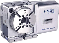 Samchully - 1 Spindle, 175mm Horizontal & Vertical Rotary Table - 160 kg (352 Lb) Max Horiz Load, 140mm Centerline Height, 40mm Through Hole - Americas Industrial Supply