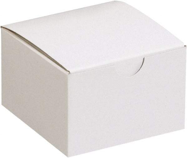 Made in USA - 3" Wide x 3" Long x 2" High Rectangle Chipboard Box - 1 Wall, White - Americas Industrial Supply