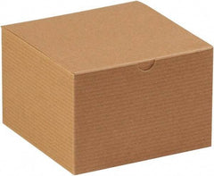 Made in USA - 6" Wide x 6" Long x 4" High Rectangle Chipboard Box - 1 Wall, Kraft (Color) - Americas Industrial Supply