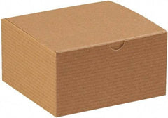 Made in USA - 5" Wide x 5" Long x 3" High Rectangle Chipboard Box - 1 Wall, Kraft (Color) - Americas Industrial Supply