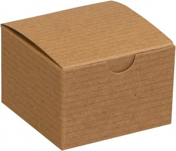 Made in USA - 3" Wide x 3" Long x 2" High Rectangle Chipboard Box - 1 Wall, Kraft (Color) - Americas Industrial Supply