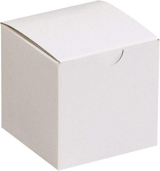 Made in USA - 3" Wide x 3" Long x 3" High Square Chipboard Box - 1 Wall, White - Americas Industrial Supply