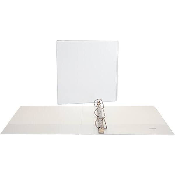 Universal One - 375 Sheet Capacity, 8-1/2 x 11", View Ring Binder - Polypropylene, White - Americas Industrial Supply