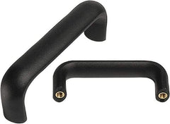 Electro Hardware - 4.61" Between Centers M6 Hole, Polyamide External Pull Handle - 0.98" Handle Width, 1.97" Handle Height, 5.28" OAL, Plastic Finish - Americas Industrial Supply