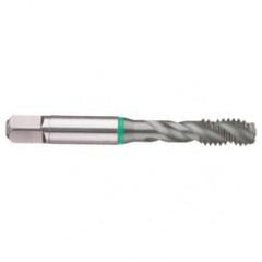 M10x1.5 6H 3-Flute Cobalt Green Ring Semi-Bottoming 40 degree Spiral Flute Tap-TiCN - Americas Industrial Supply