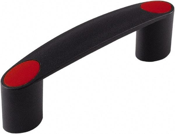 Electro Hardware - 3.66" Between Centers M6 Hole, Polyamide External Pull Handle - 0.79" Handle Width, 1.60" Handle Height, 4.57" OAL, Plastic Finish - Americas Industrial Supply