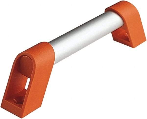 Electro Hardware - 11.81" Between Centers 1/4" Hole, Plastic/Aluminum Tubular Pull Handle - 1.02" Handle Width, 2.09" Handle Height, 12.74" OAL, 0.79" Handle Diam, Plastic Finish - Americas Industrial Supply