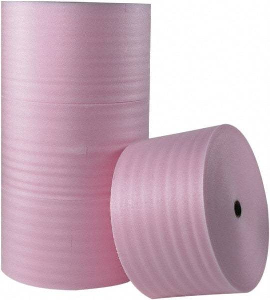 Made in USA - 250' Long x 72" Wide x 1/4" Thick, Polyethylene Foam - Pink - Americas Industrial Supply