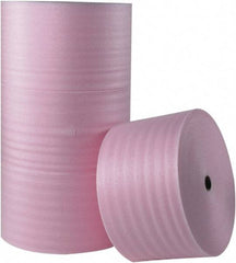 Made in USA - 250' Long x 12" Wide x 1/4" Thick, Polyethylene Foam - Pink - Americas Industrial Supply