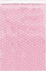 Value Collection - 10" Long x 20" Wide, Adhesive Flap Antistatic Bubble Pouch - Pink, Standard Grade - Americas Industrial Supply